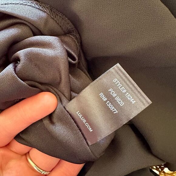 Lulus Women’s V Neck Lace Trim Black True Bliss Black Maxi Dress - Picture 11 of 13